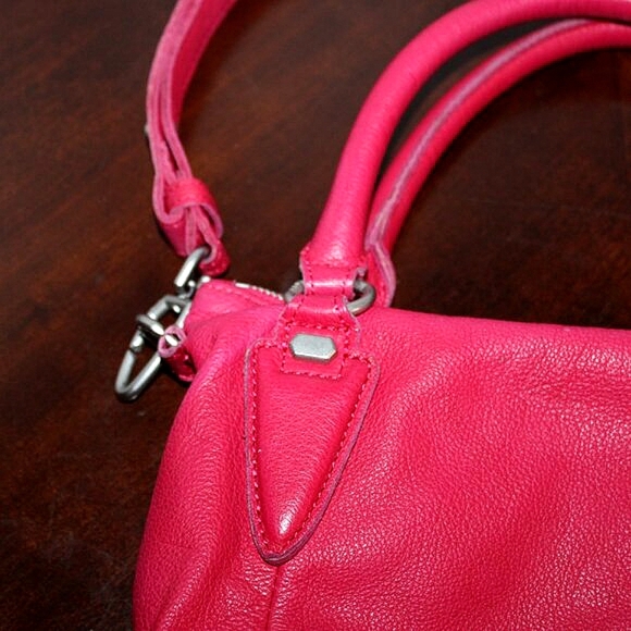 Liebeskind Berlin Leather Shoulder Bag - Pink/Red- Crossbody Strap - Picture 3 of 11